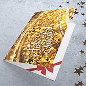 Tarjeta fondo luces doradas de navidad - Tarjetas Navideñas para empresas -  Navidad 2023